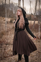 Small handwoven Skjoldehamn inspired hood in black wool and alpaca.