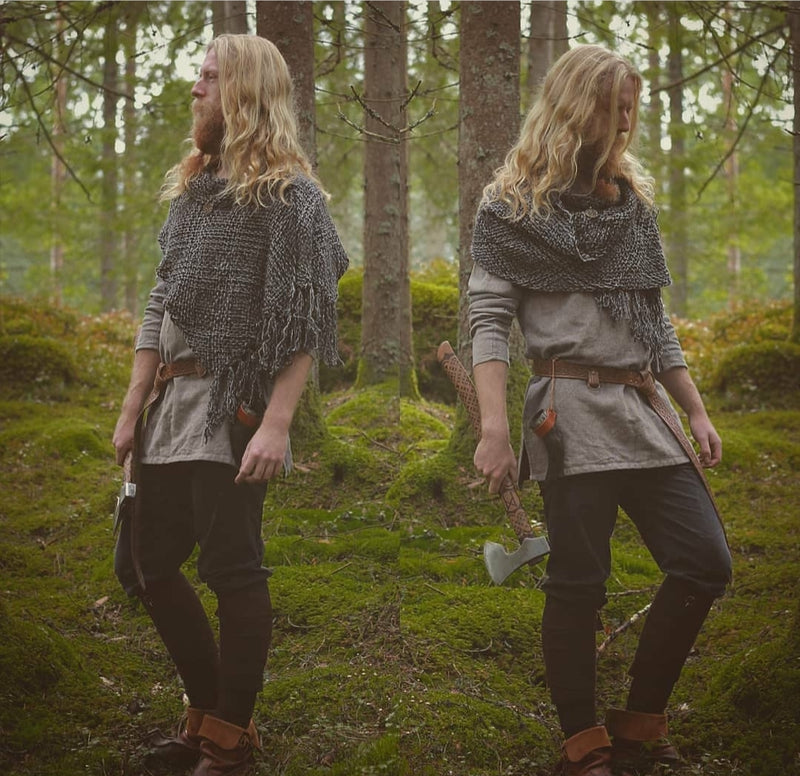 Handwoven rectangular shawl.