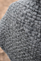 Handwoven twisted capelet in gray wool and alpaca.
