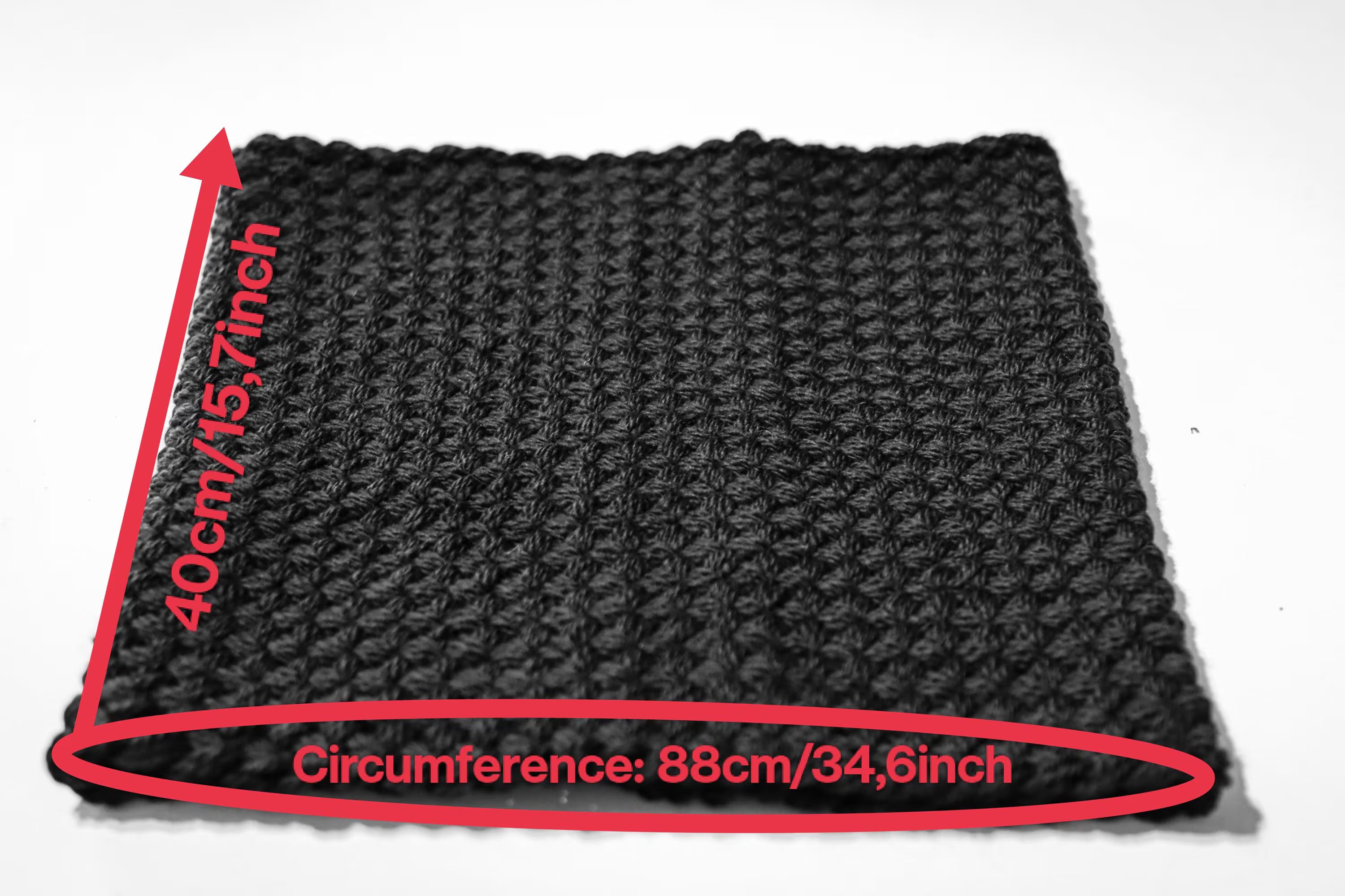 Handwoven simple snood in black wool and alpaca.