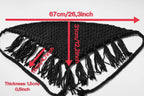 Handwoven triangle scarf in black wool and alpaca made from scrap yarn.