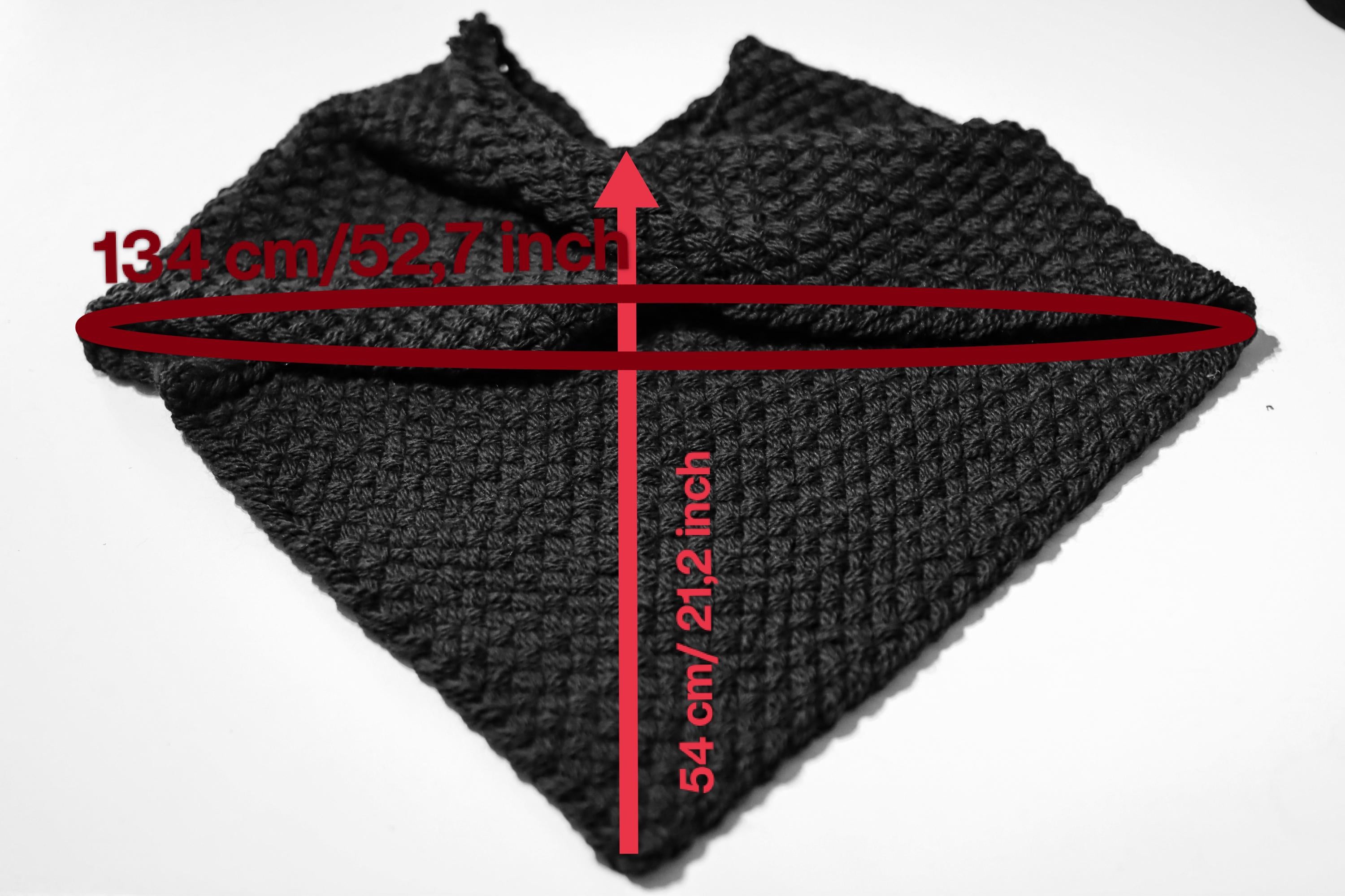 Handwoven twisted capelet in brown wool and alpaca.