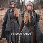 Custom-made extra long hooded shawl in the colors of your choice. Handwoven. Please contact before purchase.