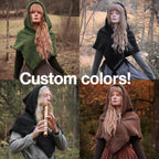 Custom-made big Skjoldehamn hood in the colors of your choice. Handwoven. Please contact before purchase.