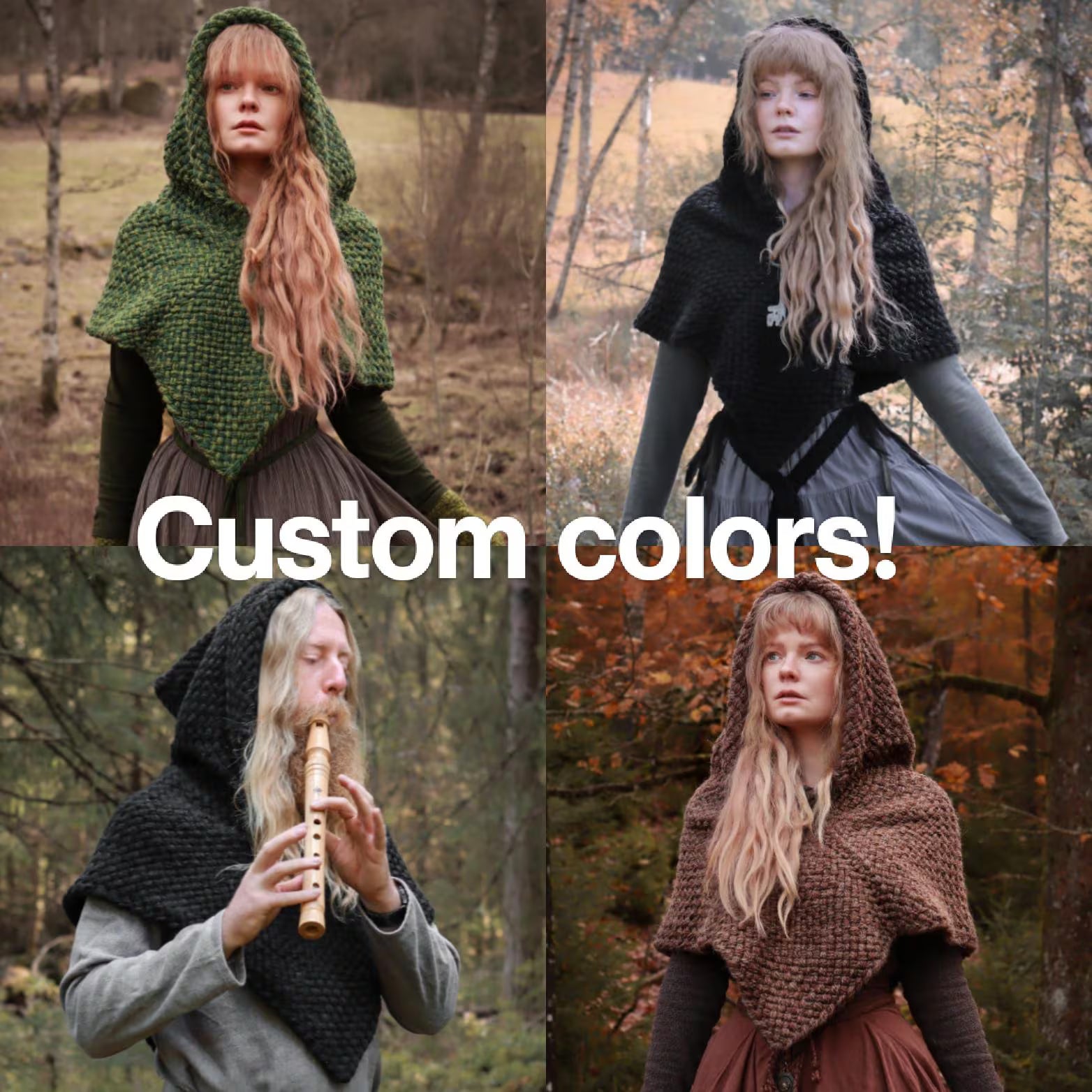Custom-made big Skjoldehamn hood in the colors of your choice. Handwoven. Please contact before purchase.
