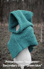 Custom-made big Skjoldehamn hood in the colors of your choice. Handwoven. Please contact before purchase.