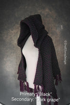 Custom-made hooded shawl in the colors of your choice. Handwoven. Please contact before purchase.