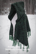 Custom-made hooded shawl in the colors of your choice. Handwoven. Please contact before purchase.