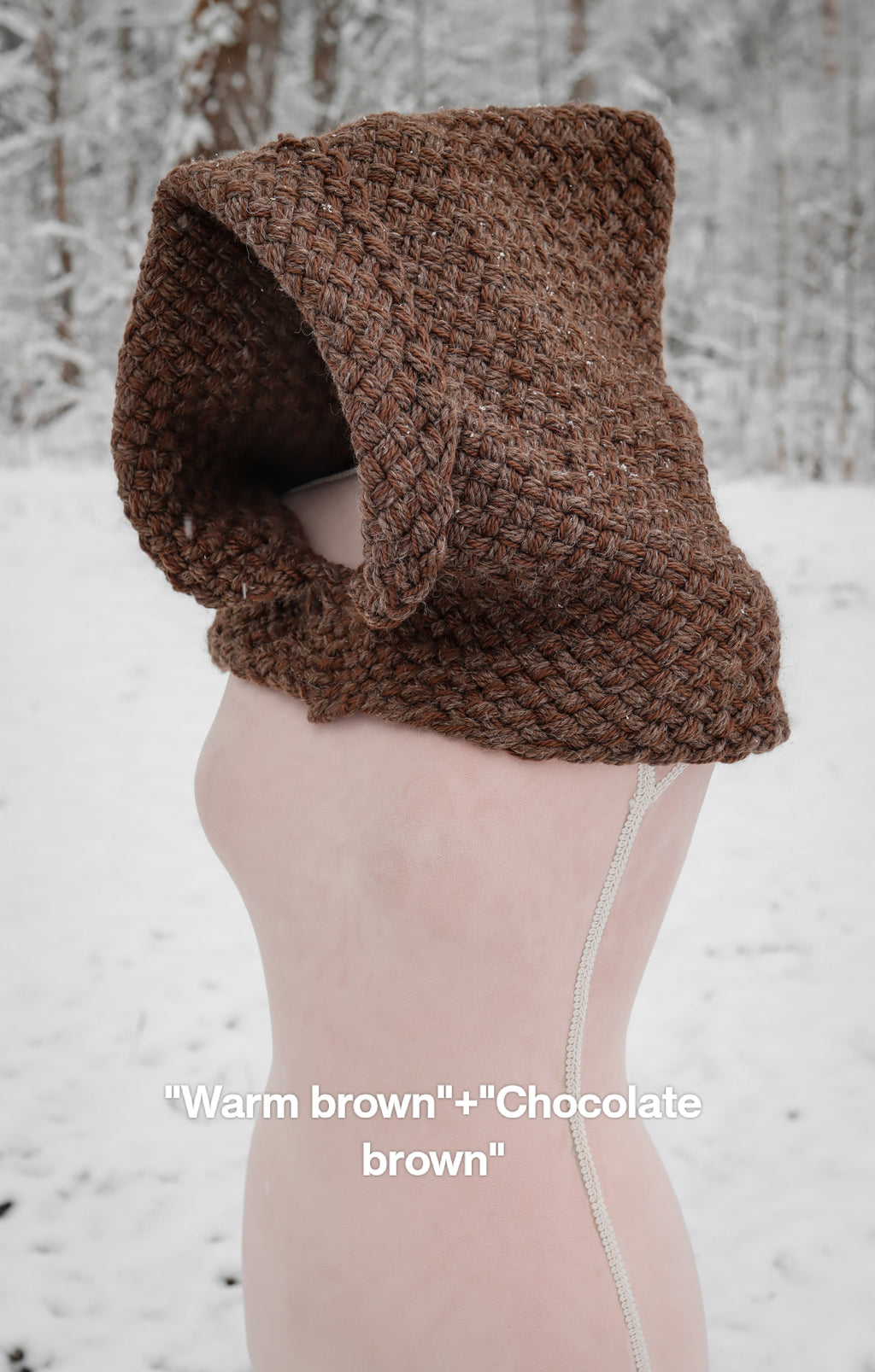 Custom-made hood in the colors of your choice. Handwoven. Please contact before purchase.