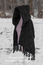 Custom-made hooded shawl in the colors of your choice. Handwoven. Please contact before purchase.