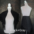Custom-made handwoven triangle scrap yarn shawl in gradient colors. Please contact before purchase.