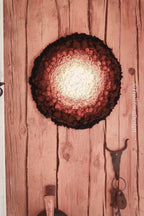 One of a kind handmade textile wall art in white, brown and black.