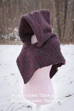 Custom-made small Skjoldehamn hood in the colors of your choice. Handwoven. Please contact before purchase.