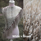 Custom-made handwoven triangle scrap yarn shawl in gradient colors. Please contact before purchase.