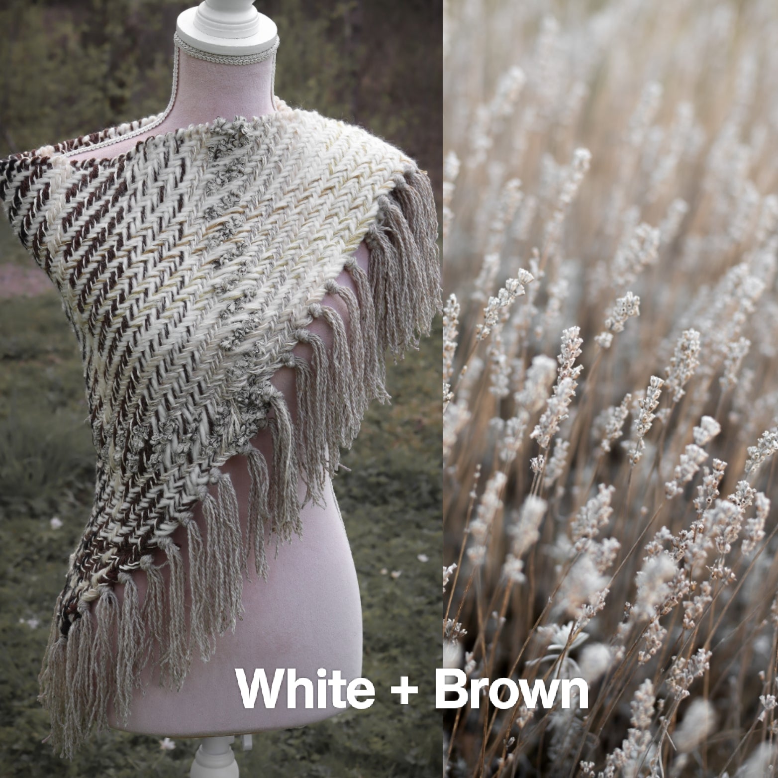 Custom-made handwoven triangle scrap yarn shawl in gradient colors. Please contact before purchase.